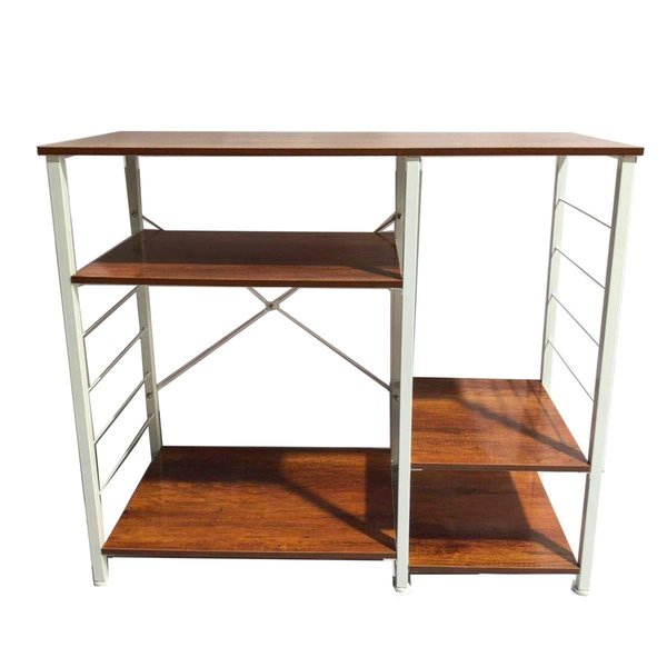 Kd Muebles De Comedor 4 Tier Shelving Multi-Purpose Storage Utility Bakers Rack, Vintage Rustic KD2519420